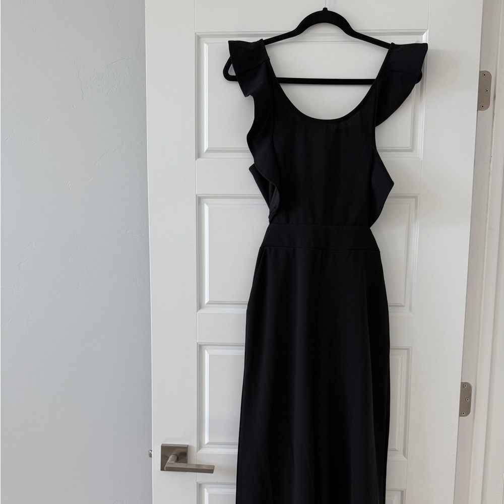 Petal & Pup Black Backless Ruffle Dress